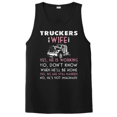 Funny Trucker Wife Shirt Not Imaginary Truckers Wife  PosiCharge Competitor Tank