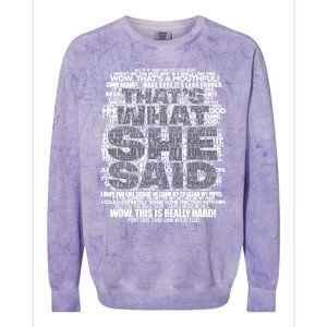 Funny That's What She Said Colorblast Crewneck Sweatshirt