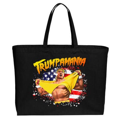 Funny Trumpmania Wrestling Meme 2024 Cotton Canvas Jumbo Tote