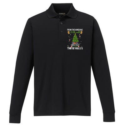 From The Windows To The Walls Imma Bout To Deck These Halls Performance Long Sleeve Polo