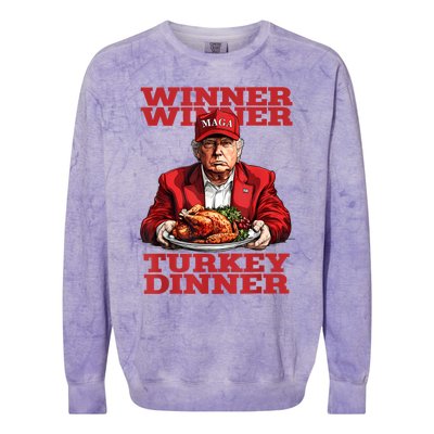 Funny Trump Winner Turkey Dinner Thanksgiving DaddyS Home Colorblast Crewneck Sweatshirt