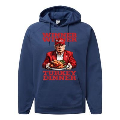 Funny Trump Winner Turkey Dinner Thanksgiving DaddyS Home Performance Fleece Hoodie