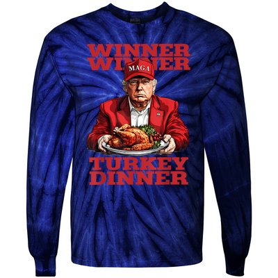 Funny Trump Winner Turkey Dinner Thanksgiving DaddyS Home Tie-Dye Long Sleeve Shirt