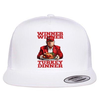 Funny Trump Winner Turkey Dinner Thanksgiving DaddyS Home Flat Bill Trucker Hat