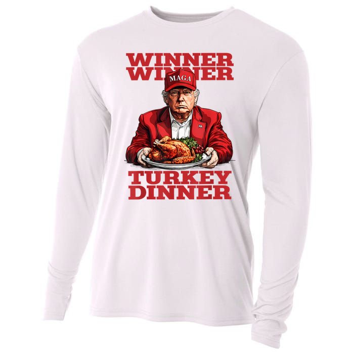 Funny Trump Winner Turkey Dinner Thanksgiving DaddyS Home Cooling Performance Long Sleeve Crew