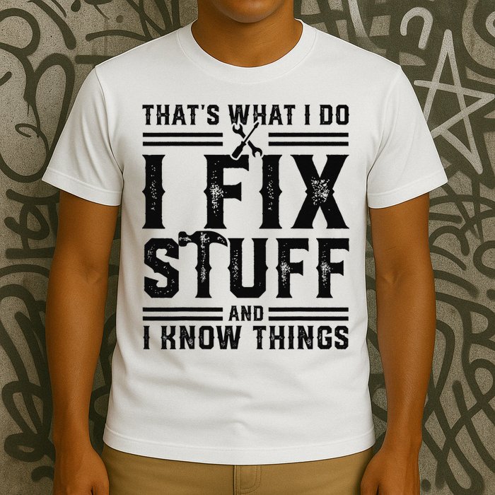 Funny That's What I Do I Fix Stuff And I Know Things   T-Shirt