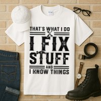 Funny That's What I Do I Fix Stuff And I Know Things   Tall T-Shirt