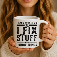 Funny That's What I Do I Fix Stuff And I Know Things   Mug
