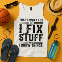 Funny That's What I Do I Fix Stuff And I Know Things   Tank Top