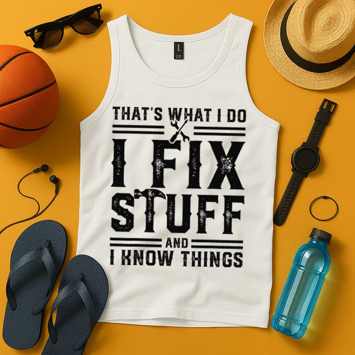 Funny That's What I Do I Fix Stuff And I Know Things   Tank Top