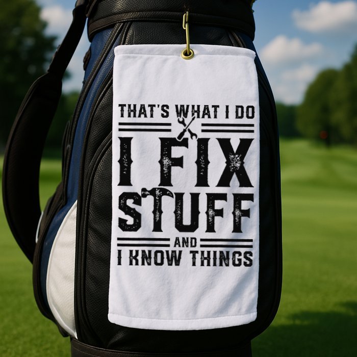 Funny That's What I Do I Fix Stuff And I Know Things   Golf Towel