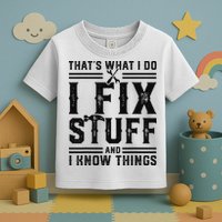 Funny That's What I Do I Fix Stuff And I Know Things   Toddler T-Shirt