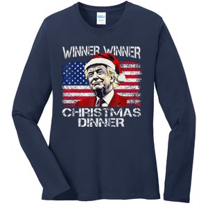 Funny Trump Winner Winner Christmas Dinner Xmas Ladies Long Sleeve Shirt