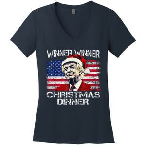 Funny Trump Winner Winner Christmas Dinner Xmas Women's V-Neck T-Shirt