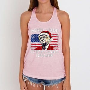 Funny Trump Winner Winner Christmas Dinner Xmas Women's Knotted Racerback Tank