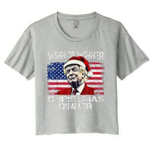 Funny Trump Winner Winner Christmas Dinner Xmas Women's Crop Top Tee