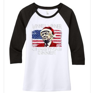 Funny Trump Winner Winner Christmas Dinner Xmas Women's Tri-Blend 3/4-Sleeve Raglan Shirt