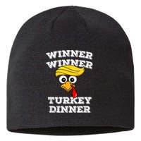 Funny Trump Winner Winner Turkey Dinner Thanksgiving Humor Sustainable Beanie