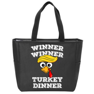 Funny Trump Winner Winner Turkey Dinner Thanksgiving Humor Zip Tote Bag