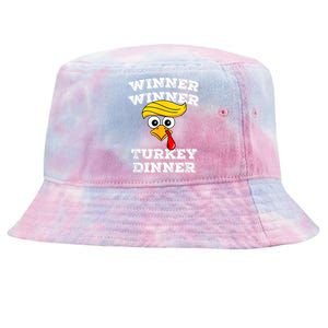 Funny Trump Winner Winner Turkey Dinner Thanksgiving Humor Tie-Dyed Bucket Hat