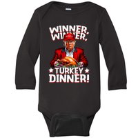 Funny Trump Winner Winner Turkey Dinner Thanksgiving Apparel Baby Long Sleeve Bodysuit