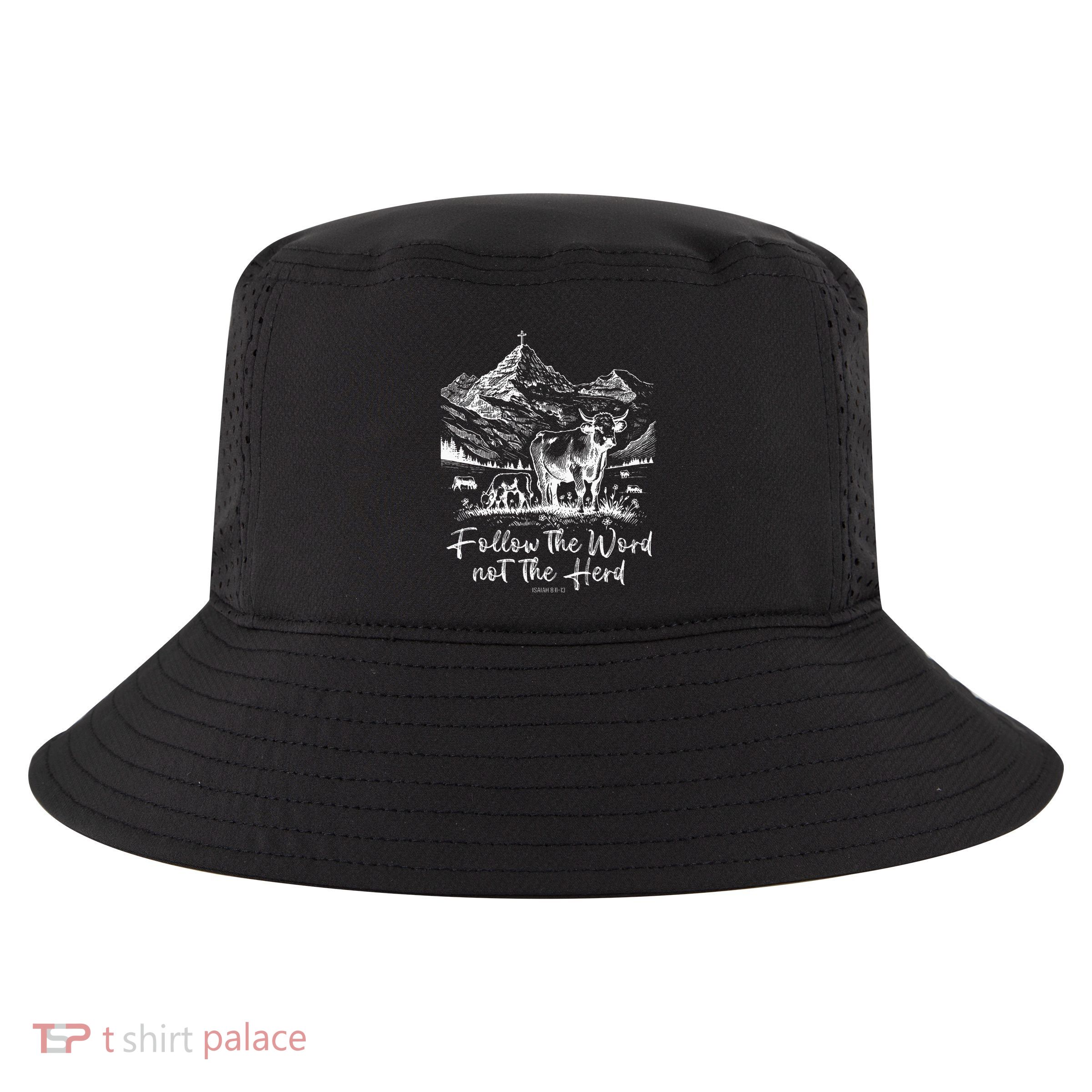 Follow The Word Not The Herd Cool Comfort Performance Bucket Hat