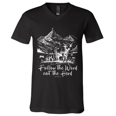 Follow The Word Not The Herd V-Neck T-Shirt