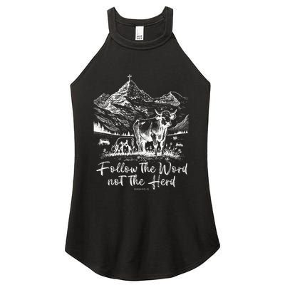 Follow The Word Not The Herd Women's Perfect Tri Rocker Tank
