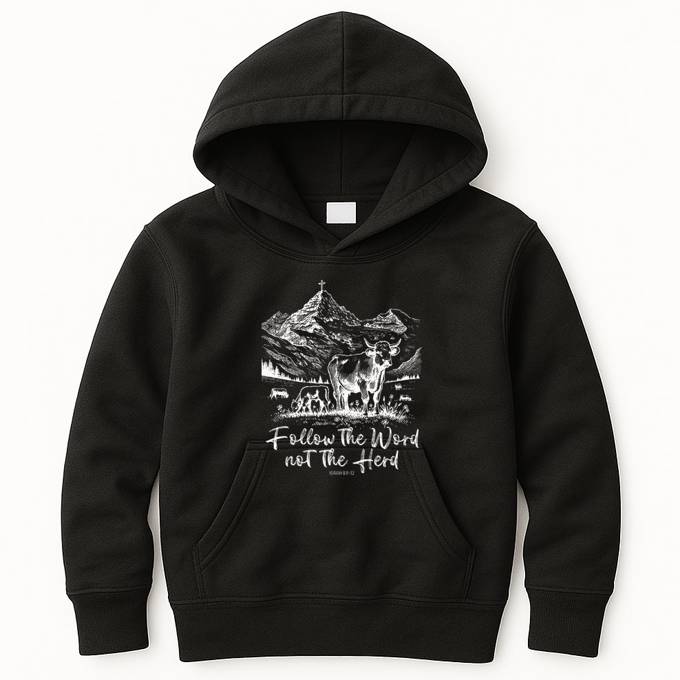 Follow The Word Not The Herd Kids Hoodie