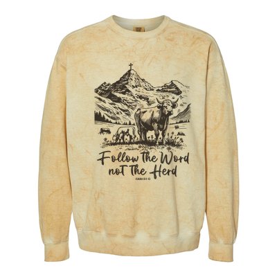 Follow The Word Not The Herd Colorblast Crewneck Sweatshirt