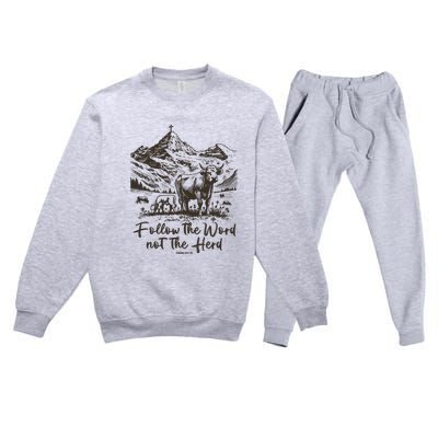 Follow The Word Not The Herd Premium Crewneck Sweatsuit Set