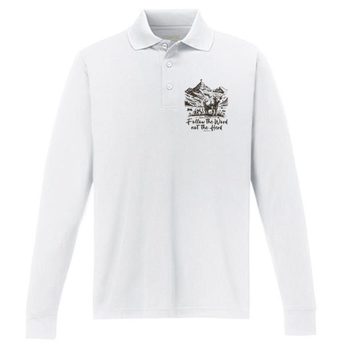 Follow The Word Not The Herd Performance Long Sleeve Polo