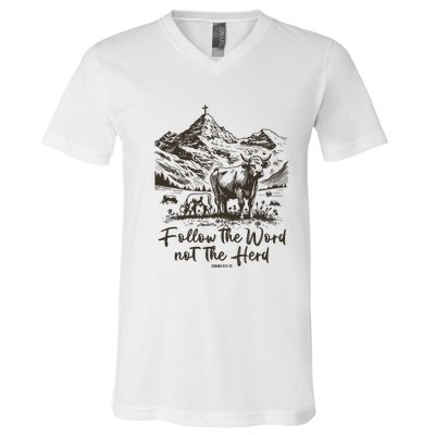 Follow The Word Not The Herd V-Neck T-Shirt