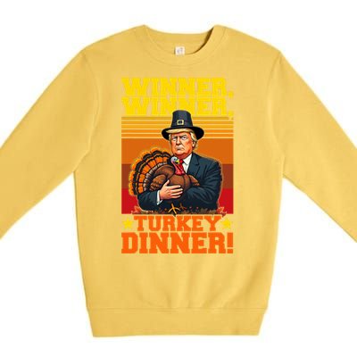 Funny Trump Winner Winner Turkey Dinner Thanksgiving Humor Premium Crewneck Sweatshirt