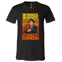 Funny Trump Winner Winner Turkey Dinner Thanksgiving Humor V-Neck T-Shirt