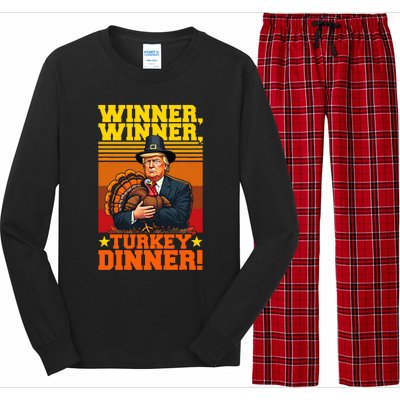 Funny Trump Winner Winner Turkey Dinner Thanksgiving Humor Long Sleeve Pajama Set