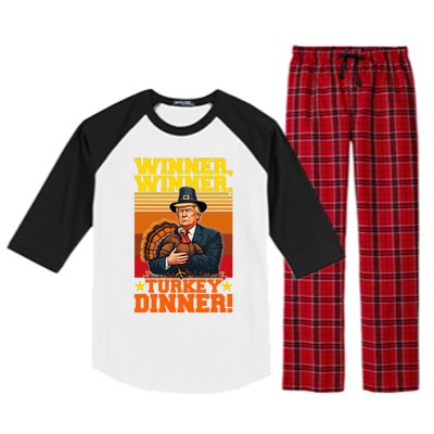 Funny Trump Winner Winner Turkey Dinner Thanksgiving Humor Raglan Sleeve Pajama Set