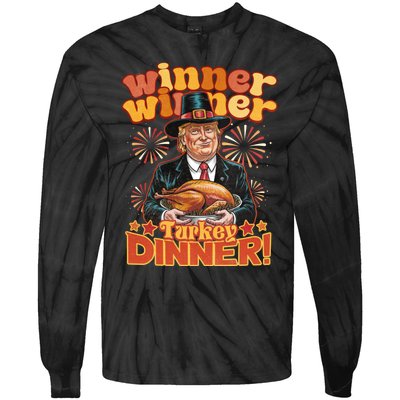 Funny Trump Winner Winner Turkey Dinner Thanksgiving Apparel Tie-Dye Long Sleeve Shirt