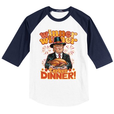 Funny Trump Winner Winner Turkey Dinner Thanksgiving Apparel Baseball Sleeve Shirt