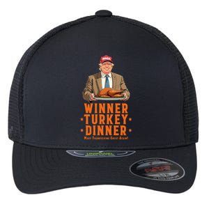 Funny Trump Winner Winner Turkey Dinner Thanksgiving Apparel Flexfit Unipanel Trucker Cap