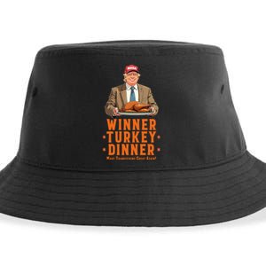 Funny Trump Winner Winner Turkey Dinner Thanksgiving Apparel Sustainable Bucket Hat