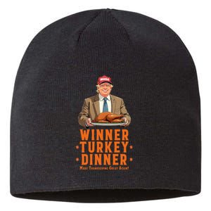 Funny Trump Winner Winner Turkey Dinner Thanksgiving Apparel Sustainable Beanie