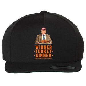 Funny Trump Winner Winner Turkey Dinner Thanksgiving Apparel Wool Snapback Cap