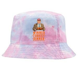 Funny Trump Winner Winner Turkey Dinner Thanksgiving Apparel Tie-Dyed Bucket Hat