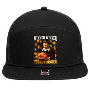 Funny Trump Winner Winner Turkey Dinner Thanksgiving Apparel 7 Panel Mesh Trucker Snapback Hat