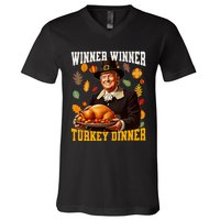 Funny Trump Winner Winner Turkey Dinner Thanksgiving Apparel V-Neck T-Shirt