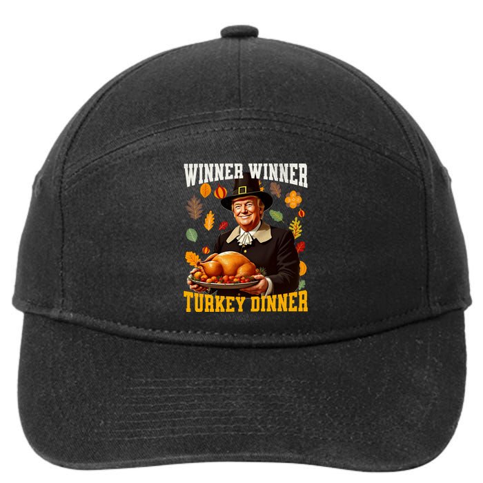 Funny Trump Winner Winner Turkey Dinner Thanksgiving Apparel 7-Panel Snapback Hat