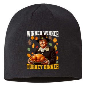 Funny Trump Winner Winner Turkey Dinner Thanksgiving Apparel Sustainable Beanie