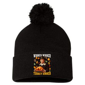 Funny Trump Winner Winner Turkey Dinner Thanksgiving Apparel Pom Pom 12in Knit Beanie