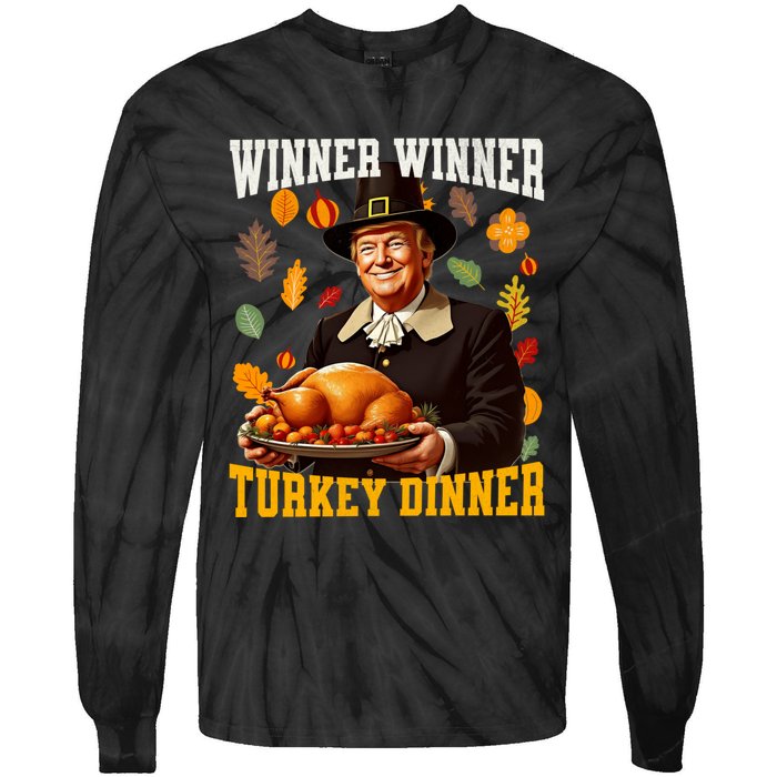 Funny Trump Winner Winner Turkey Dinner Thanksgiving Apparel Tie-Dye Long Sleeve Shirt